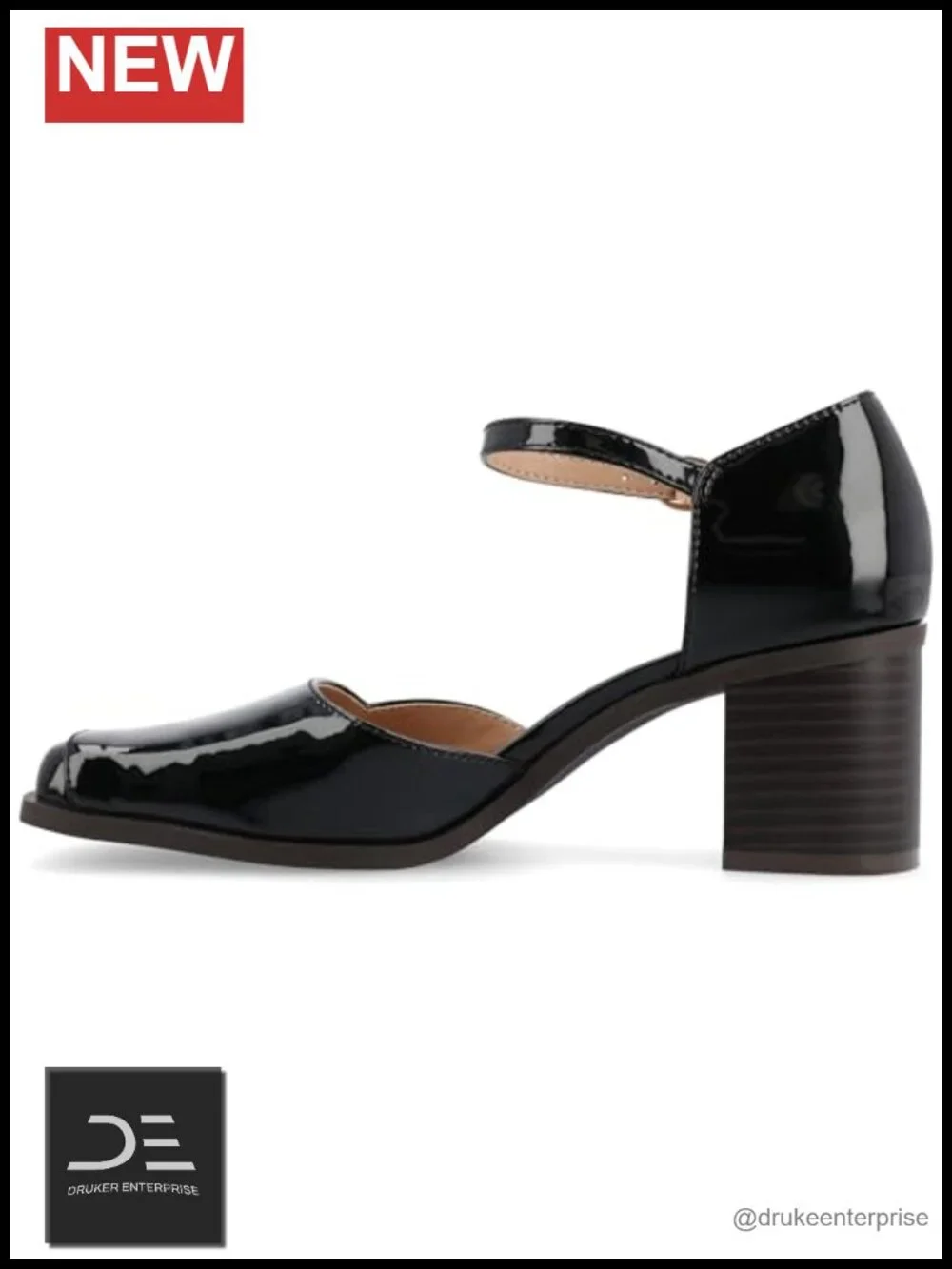 Journee Collection Womens Evangeline Chunky Stacked Block Heel Open Square Toe